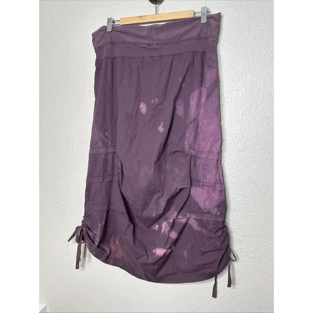 Xcvi Skirt Maxi Ruched Boho Western Large L Tie Dye Purple Cinched - Picture 3 of 6